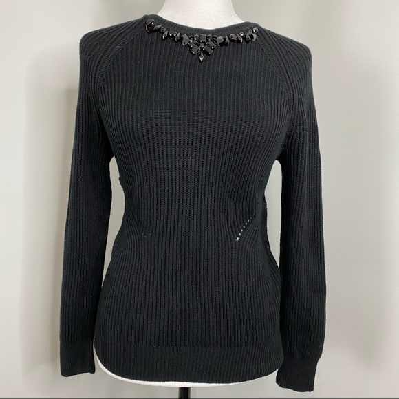 Ann Taylor Loft Women’s Black Ribbed Knit Sweater EUC - Picture 3 of 11